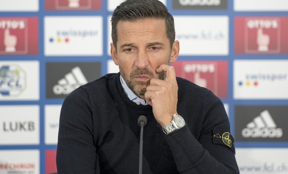 St. Gallens Trainer Josef Zinnbauer an der Pressekonferenz nach dem Fussball Meisterschaftsspiel der Super League zwischen dem FC Luzern und dem FC St. Gallen, am Sonntag, 23. Oktober 2016, in Luzern. ...