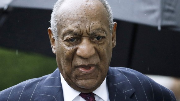 FILE - Bill Cosby arrives for a sentencing hearing following his sexual assault conviction at the Montgomery County Courthouse in Norristown Pa. A former Playboy model who alleges Bill Cosby drugged a ...