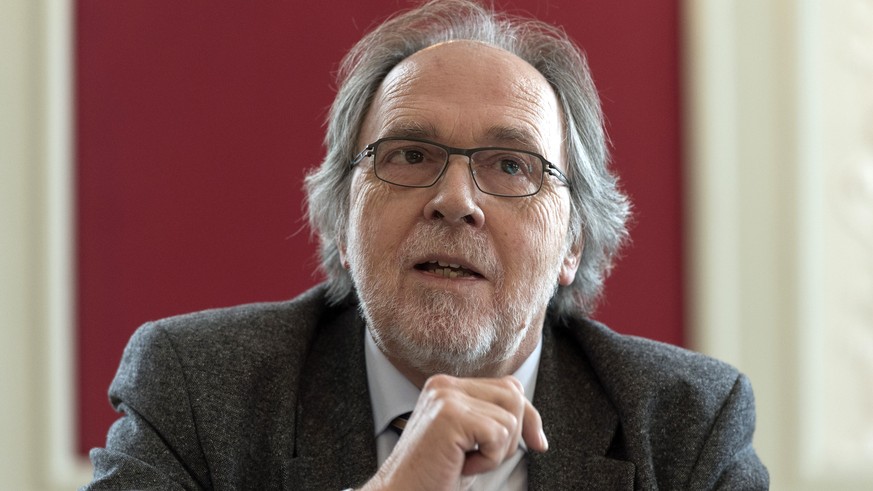Dick Marty, Ex-Staenderat FDP aeussert sich zum Thema Schweizer Recht vor Voelkerrecht im Zusammenhang mit der Europaeischen Menschenrechtskonvetion (EMRK) am Donnerstag, 15. Mai 2014 in Bern. (KEYSTO ...