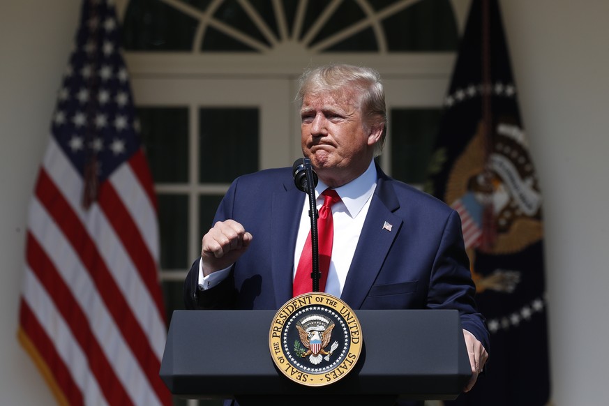 President Donald Trump speaks before signing H.R. 1327, an act ensuring that a victims&#039; compensation fund related to the Sept. 11 attacks never runs out of money, in the Rose Garden of the White  ...