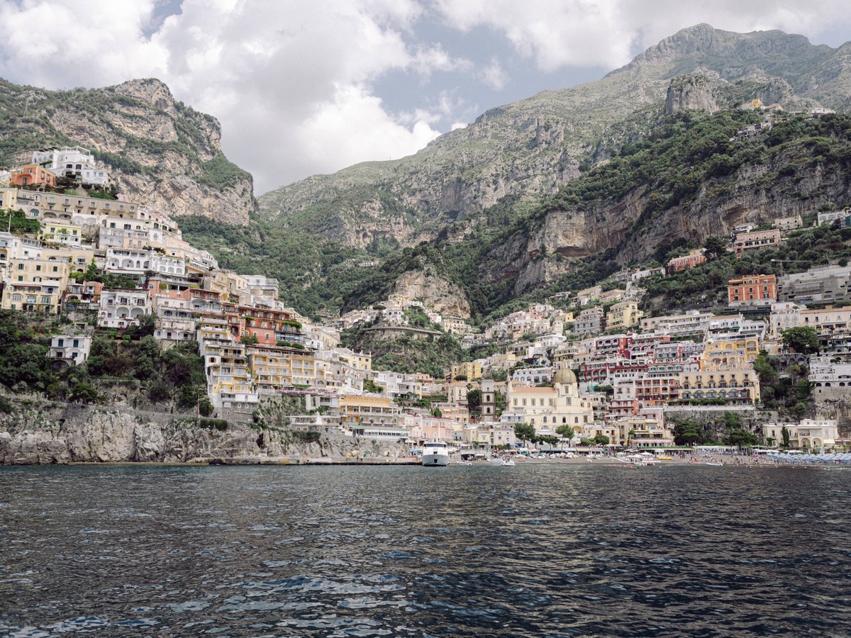 View of the town of Positano Italy from the water Positano, Campania, Italy CR_DNQEJP251110-1741179-01