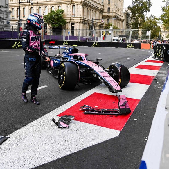 F1 - AZERBAIJAN GRAND PRIX 2025 43 COLAPINTO Franco arg, Alpine F1 Team A525, action crash, accident, during the 2025 Formula 1 Qatar Airways Azerbaijan Grand Prix, 17th round of the 2025 FIA Formula  ...