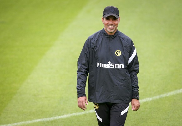 epa09426467 Young Boys&#039; coach David Wagner during a training session before the UEFA Champions League playoff match between Hungary&#039;s Ferencvaros TC and Switzerland&#039;s BSC Young Boys, in ...