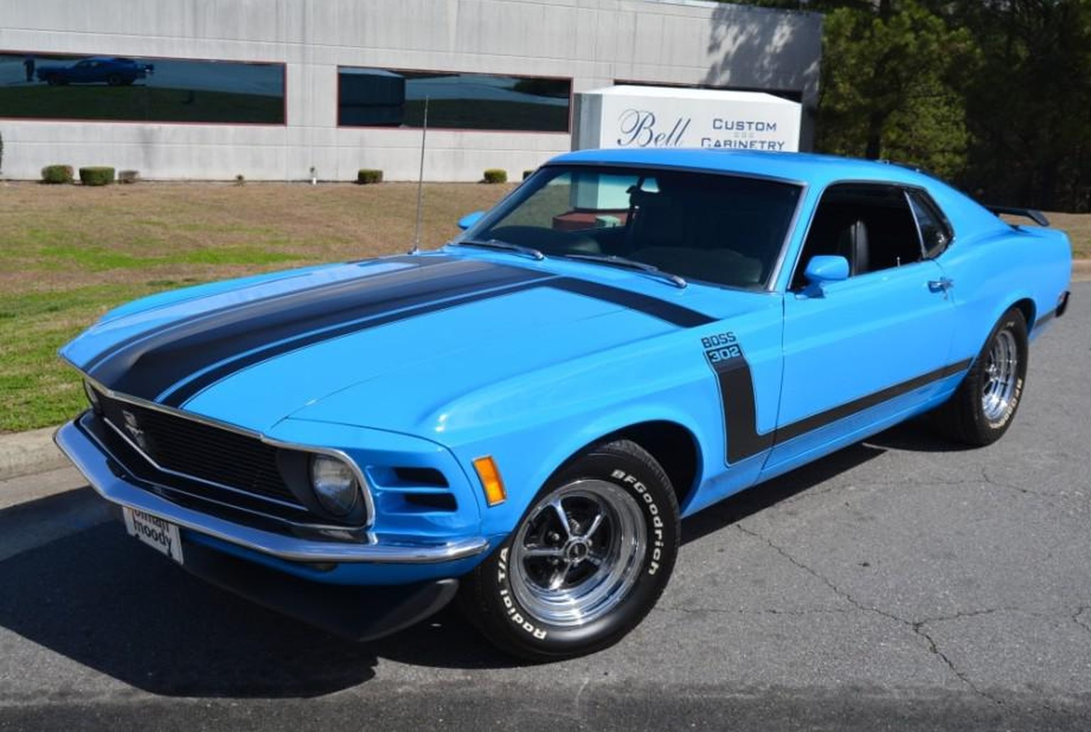 1970 Ford Boss 302 Mustang in Grabber Blue auto retro design muscle car https://bringatrailer.com/listing/1970-ford-mustang-restomod/