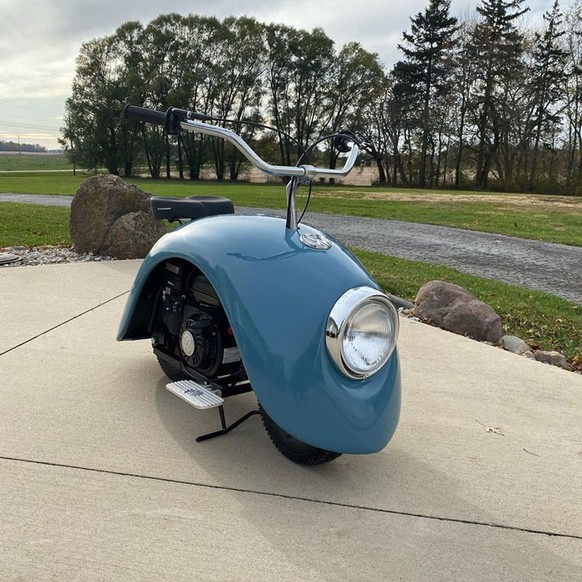 Volkswagen Brent Walter Walter Werks VW beetle scooter vespa minibike hotrod retro design https://www.instagram.com/walter_werks/?hl=en