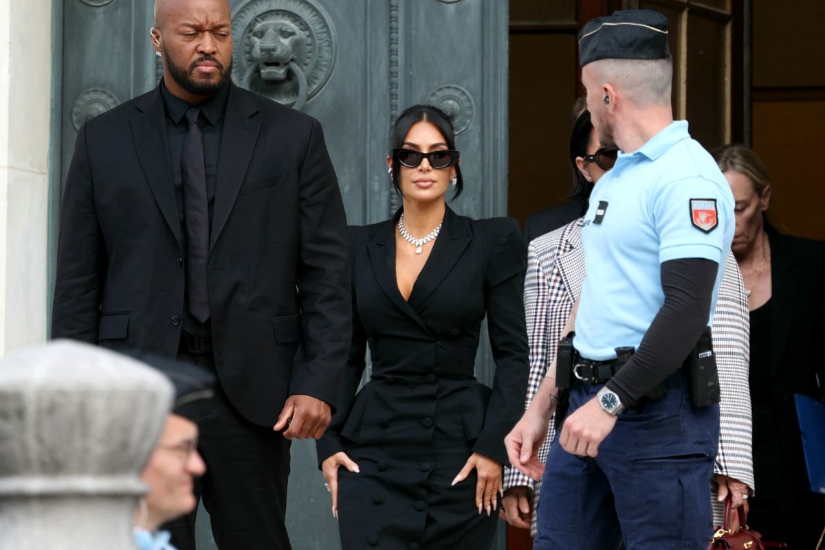 US celebrity Kim Kardashian leaves the courthouse after testifying before the Assize Court for the trial over the 2016 robbery that saw her relieved of millions of dollars' worth of jewellery at  ...