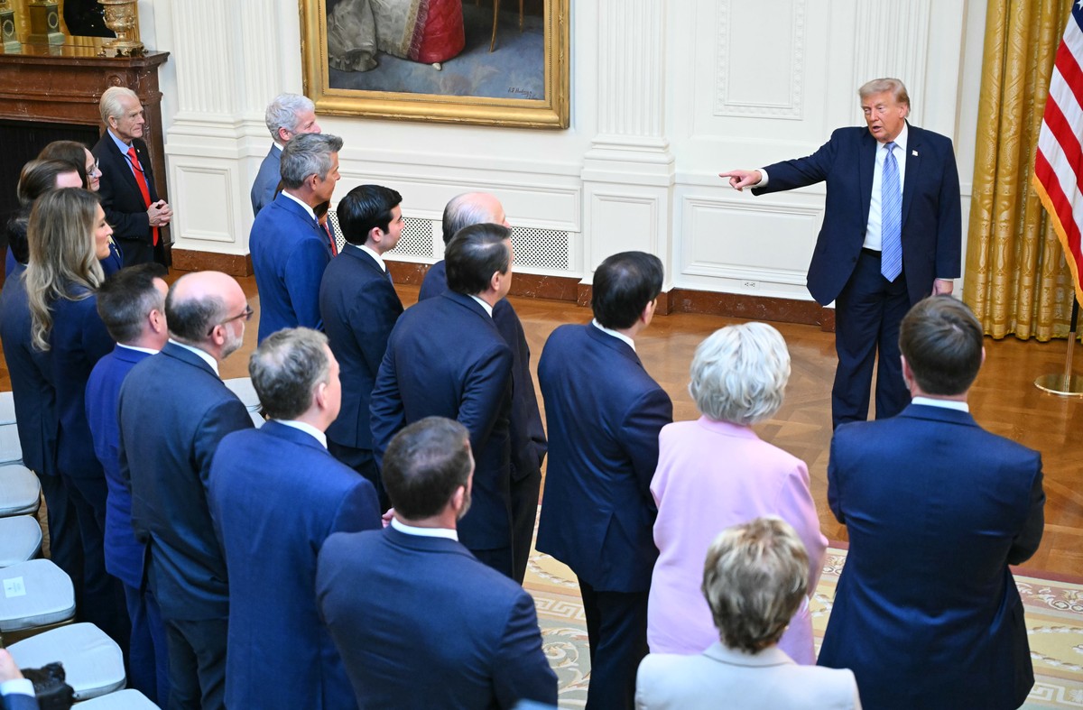 President Donald Trump gestures after speaking in the East Room of the White House, Thursday, July 16, 2026, in Washington. (Saul Loeb/Pool via AP)
Trump Speech