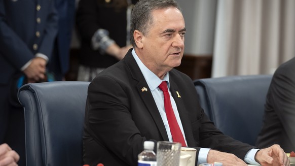 Israeli Defense Minister Israel Katz speaks during a meeting with Secretary of Defense Pete Hegseth at the Pentagon, Friday, July 18, 2025, in Washington. (AP Photo/Mark Schiefelbein)
Israel Katz