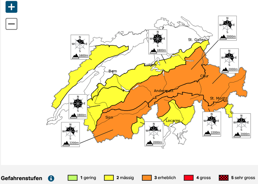 Lawinenbulletin vom Freitag, 8 Uhr.