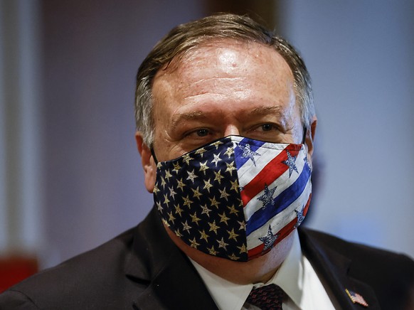 ARCHIV - Mike Pompeo, Au�enminister der USA, verl�sst Ende Juli ein Treffen des UN-Sicherheitsrates. Foto: Mike Segar/Pool Reuters/AP/dpa