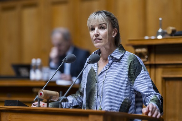 Diana Gutjahr, SVP-TG, spricht zur Grossen Kammer, an der Herbstsession der Eidgenoessischen Raete, am Mittwoch, 24. September 2025 im Nationalrat in Bern. (KEYSTONE/Alessandro della Valle)