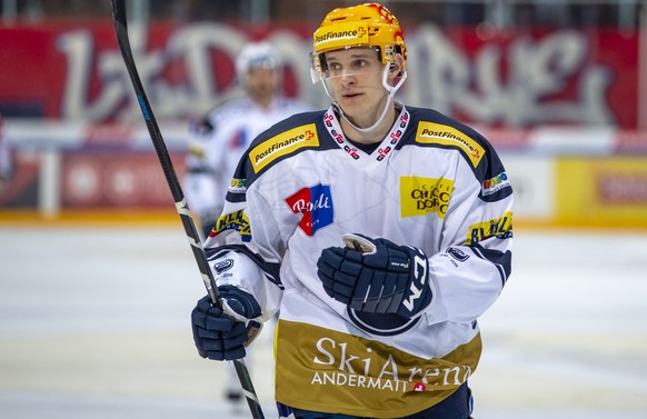 HC Ambri-Piotta Stuermer Dominik Kubalik waehrend dem Eishockey-Meisterschaftsspiel der National League zwischen den SC Rapperswil-Jona Lakers und dem HC Ambri-Piotta am Samstag, 19. Januar 2019, in R ...