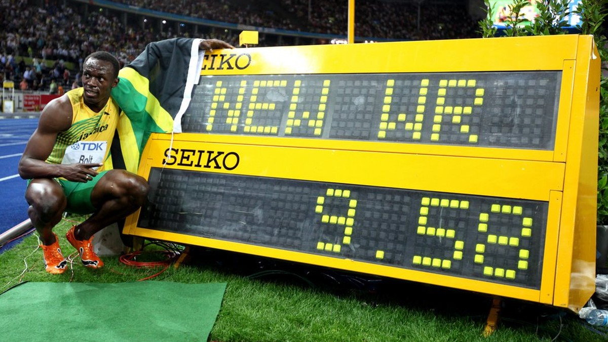 100 m: Usain Bolt läuft in Berlin mit 9,58 Sekunden neuen Weltrekord