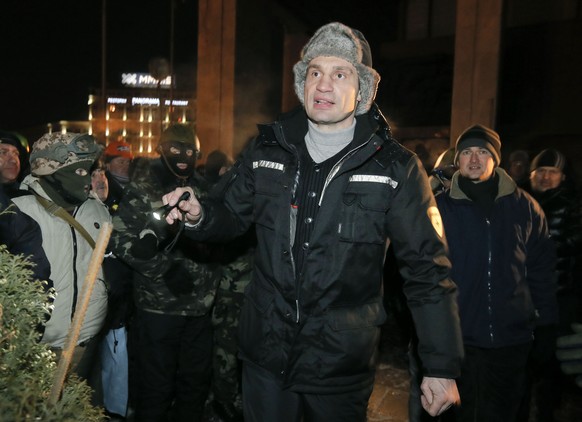 Vitali Klitschko bei einer Demonstration in Kiew im Januar 2014.