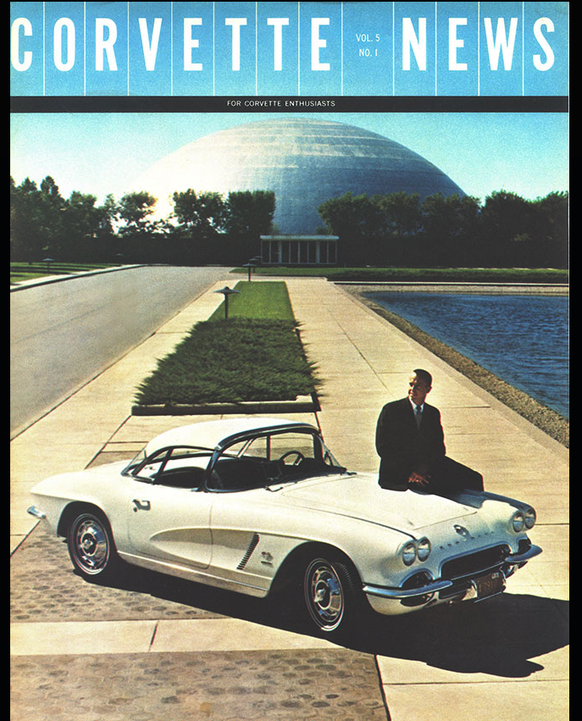 The 1962 issue of Corvette News (Vol .5, No. 1) featured Alan B. Shepard with a white, 1962 Corvette coupe featuring a customized, "space-age" interior. That's the GM Design Center in W ...