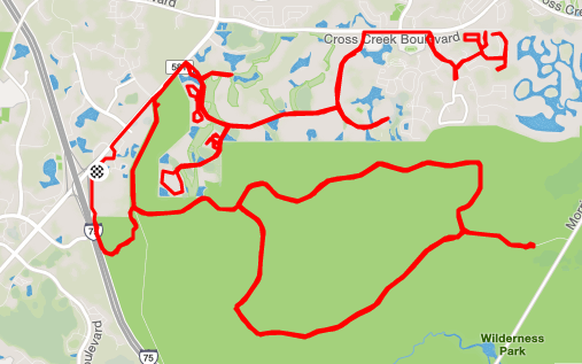 So sieht die gut elf Kilometer lange Strecke aus, welche Searvogel täglich rund 30 Mal abstrampelte.