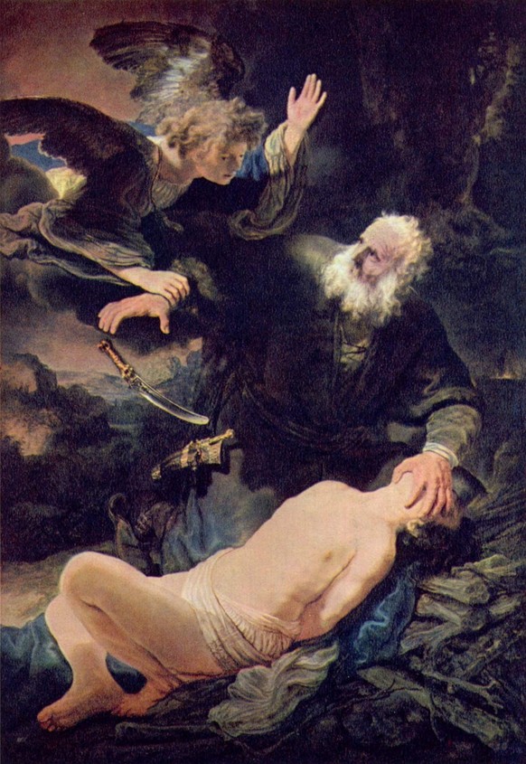 Rembrandt: Der Engel verhindert die Opferung Isaaks, 1635