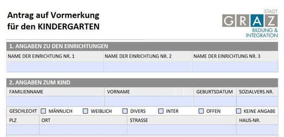 Screenshot Graz-Kindergarten-Anmeldung.