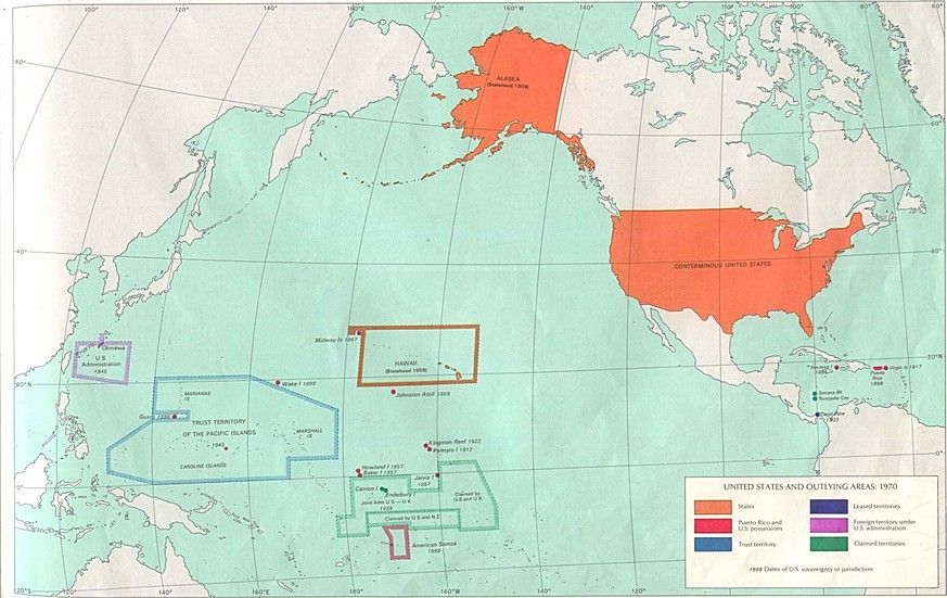 Die USA waren vorgeblich nie eine Kolonialmacht, doch dafür hat Amerika heute ganz schön viele Gebiete, die Washington mehr oder weniger gehören.