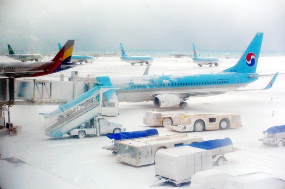 Am Flughafen in Jeju ging am Wochenende nichts mehr.