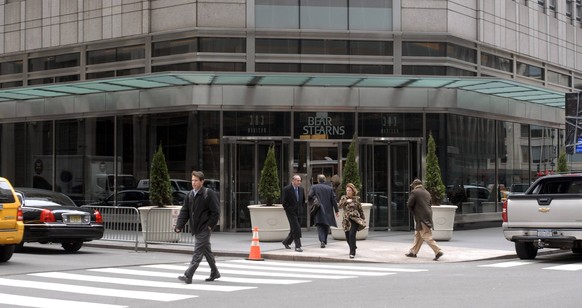 Bear Stearns 10 year anniversary of bail out The Bear Stearns headquarters on Madison Avenue in NYC on March 18, 2008. The brokerage firm is be acquired by JP Morgan Chase for the bargain price of $2  ...