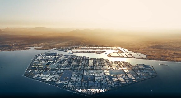 Konzept des schwimmenden Hafens «Oxagon» im Rahmen des Megaprojekts «NEOM».
