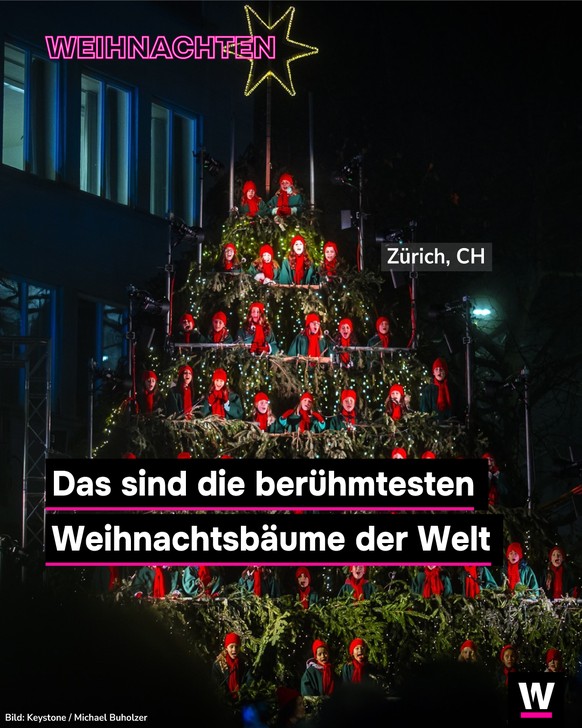 <p>Einer der berühmtesten Weihnachtsbäume steht in der Schweiz: Der «Singing Christmas Tree».</p>