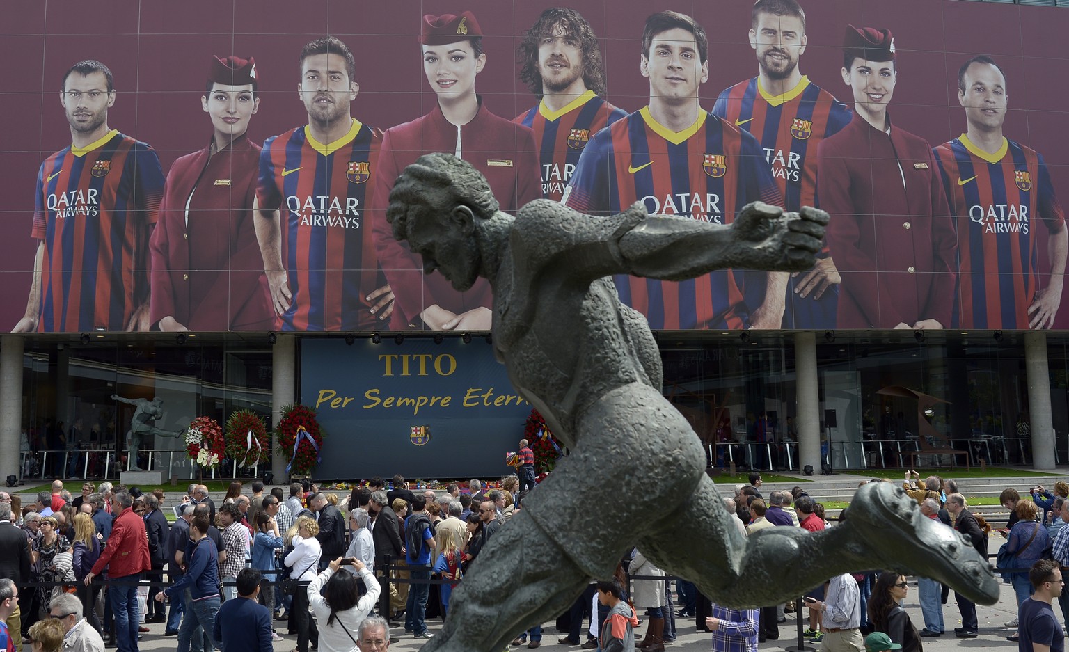 Riesiger Andrang vor dem Camp Nou.