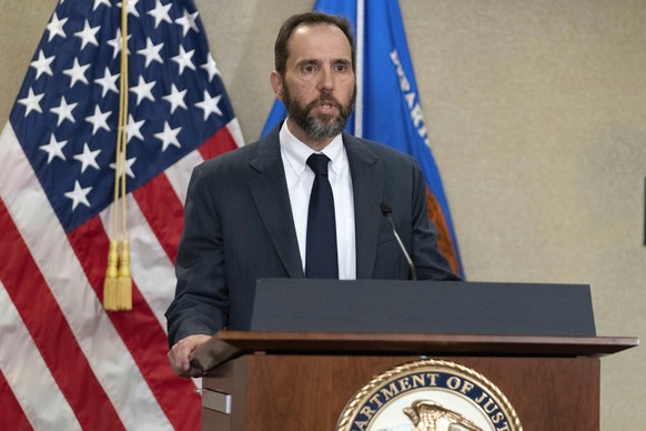 FILE - Special Counsel Jack Smith addresses reporters on Friday, June 9, 2023 in Washington.  The judge presiding over the federal prosecution of former President Donald Trump takes his seat in the case…
