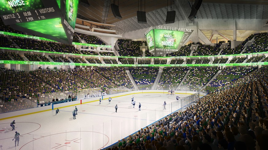 Das Stadion, wie es während eines Eishockey-Spiels aussehen könnte.