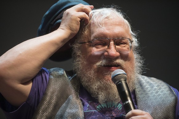 US writer George R.R. Martin, creator of the success drama series Game of Thrones, speaks at the 14th edition of the Neuchatel International Fantastic Film Festival, NIFF, in front of many fans during ...