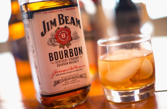 CHICAGO, IL - FEBRUARY 03: Jim Beam bourbon is shown on February 3, 2015 in Chicago, Illinois. Sales of U.S. produced bourbon and Tennessee whiskeys were up 7.4 percent in 2014. The spirit industry, l ...