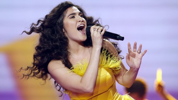 epaselect epa05955508 Singer of the band Timebelle from Switzerland performs with the song &#039;Apollo&#039; during rehearsals for the Second Semi-Final of the 62nd annual Eurovision Song Contest (ES ...