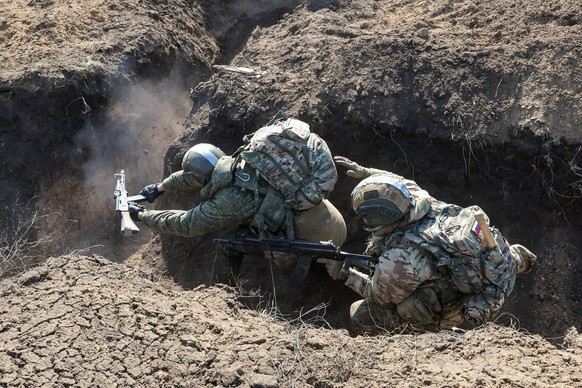 RUSSIA - MARCH 14, 2026: Servicemen with the Dnepr Group of Forces receive combat training on the Zaporozhye front of the special military operation. Alexander Polegenko/TASS PUBLICATIONxNOTxINxRUSxSU ...