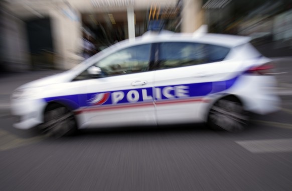 A French Police car patrols in Paris, France, Thursday, Sept. 8, 2022. A French police officer is in custody after shooting to death a driver who failed to obey an order to stopin the southern French  ...