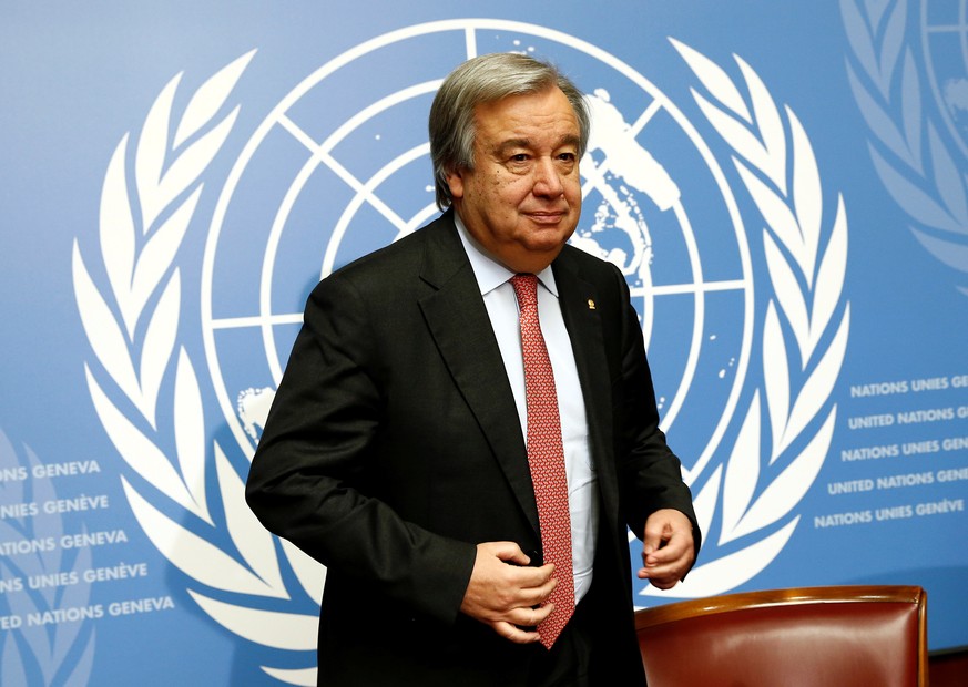 Antonio Guterres, United Nations High Commissioner for Refugees (UNHCR), arrives for a news conference at the United Nations in Geneva, Switzerland December 18, 2015. REUTERS/Denis Balibouse/File phot ...