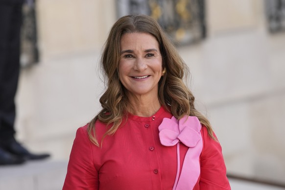 FILE - Co-chair of the Bill &amp; Melinda Gates Foundation Melinda French Gates smiles as she leaves the Elysee Palace, June 23, 2023, in Paris. Melinda French Gates will step down as co-chair of the  ...