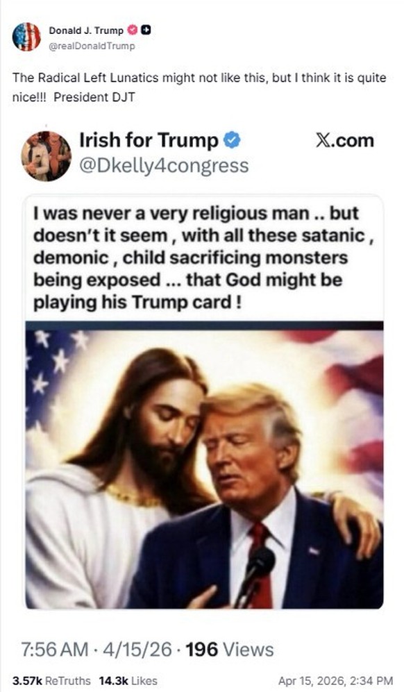 Der Truth-Social-Post des US-Präsidenten.