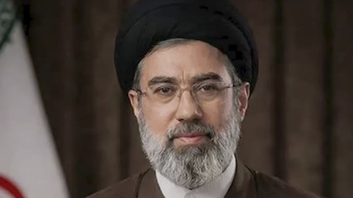 This image taken from video provided by Iran state TV shows Mojtaba Khamenei, a son of Iran's slain supreme leader, who has been named as the Islamic Republic's next ruler, authorities annou ...