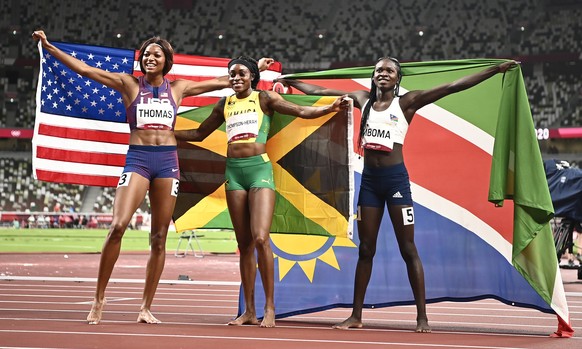 <strong>Leichtathletik, Frauen, 200 m
</strong>Gold: Elaine Thompson-Herah (JAM)
Silber: Christine Mboma (NAM)
Bronze: Gabrielle Thomas (USA)