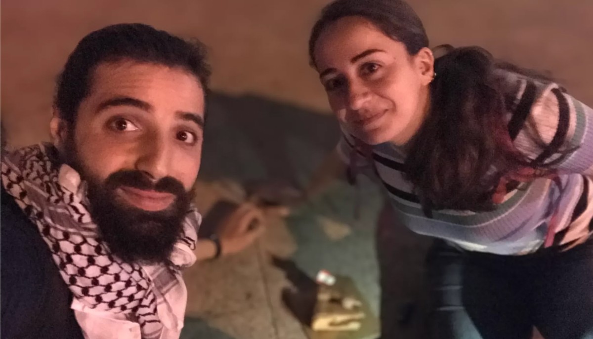 La journaliste Janay Boulos et le cinéaste Abd Alkader Habak, réalisateurs du film «Birds of war» diffusé aux Vision du Réel, à Nyon.