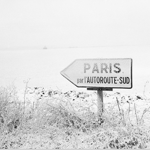 The surroundings of Paris under the snow (Photo by Jean Claude Mallinjod\INA via Getty Images)