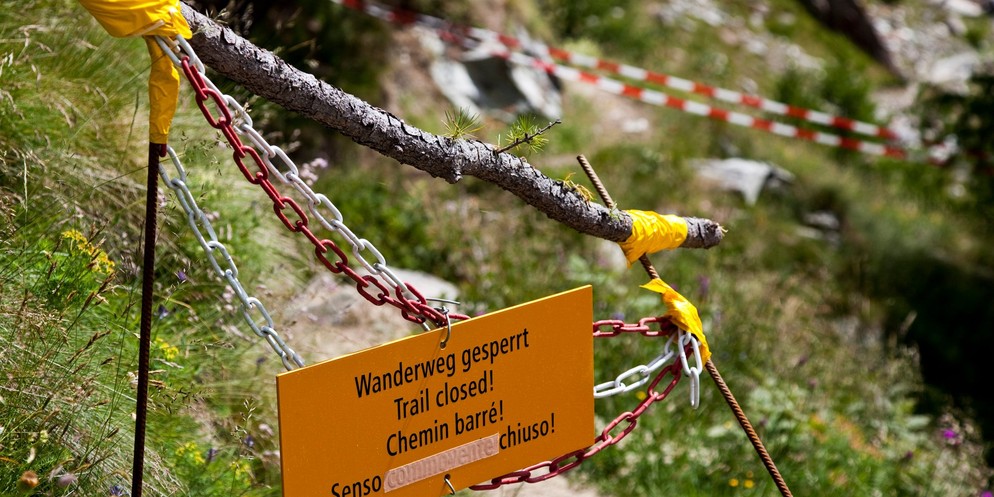 Nach den Unwettern im August sind im Berner Oberland nach wie vor diverse Wanderwege gesperrt.