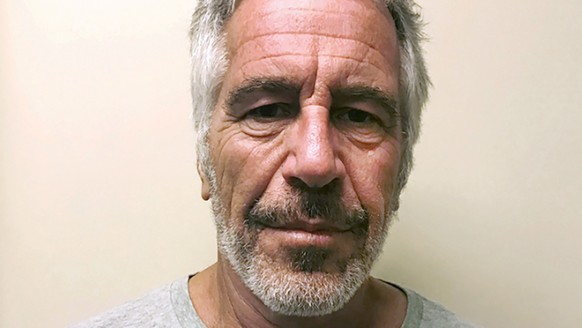 FILE - This March 28, 2017, file photo, provided by the New York State Sex Offender Registry, shows Jeffrey Epstein. British socialite Ghislaine Maxwell was arrested by the FBI on Thursday, July 2, 20 ...