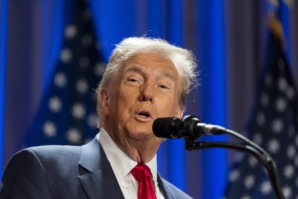 President-elect Donald Trump speaks at meeting of the House GOP conference, Wednesday, Nov. 13, 2024, in Washington. (AP Photo/Alex Brandon)
Donald Trump