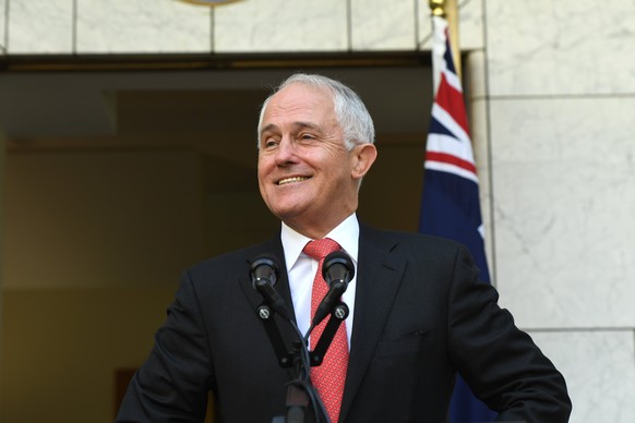 epa06330094 Prime Minister Malcolm Turnbull addresses the media following the announcement of the results of the Marriage Equality survey in Canberra, Australia, 15 November 2017. Australians have giv ...