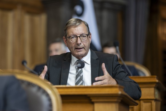 Josef Dittli, FDP-UR, spricht zur Finanzierung der Armee, an der Sommersession der Eidgenoessischen Raete, am Montag, 3. Juni 2024 im Staenderat in Bern. (KEYSTONE/Alessandro della Valle)