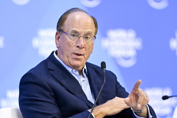 epa10411162 Laurence D. Fink, Chairman and Chief Executive Officer BlackRock, speaks during the 53rd annual meeting of the World Economic Forum, WEF, in Davos, Switzerland, 17 January 2023. The meetin ...