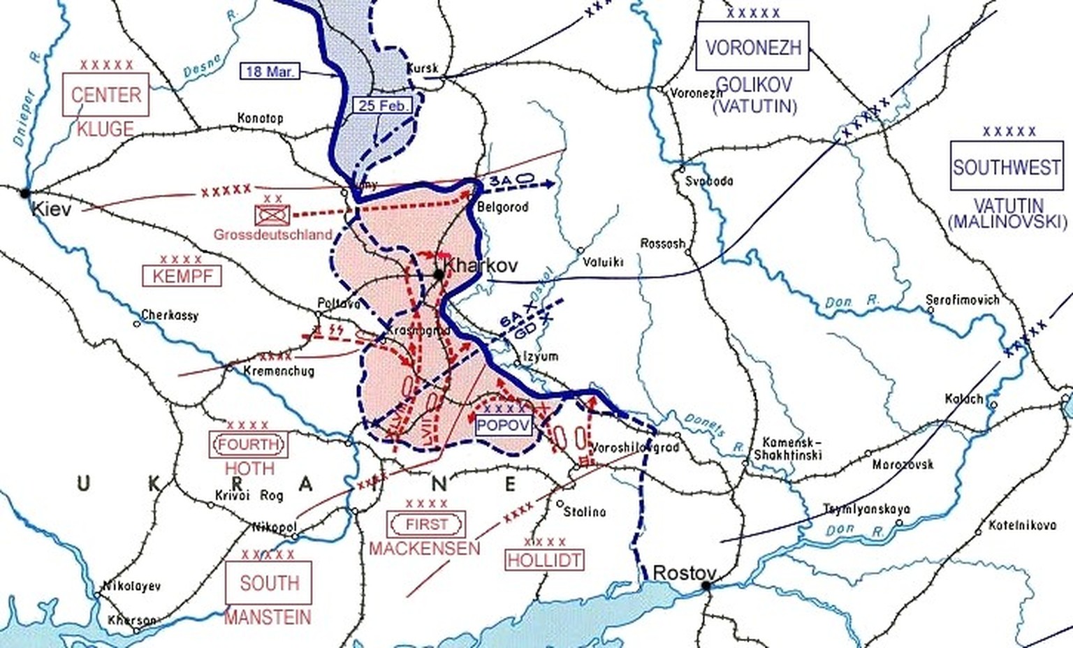 Karte der 3. Schlacht um Charkow
https://de.wikipedia.org/wiki/Schlacht_bei_Charkow_(1943)#/media/Datei:Third_Battle_of_Kharkov_sector.png
