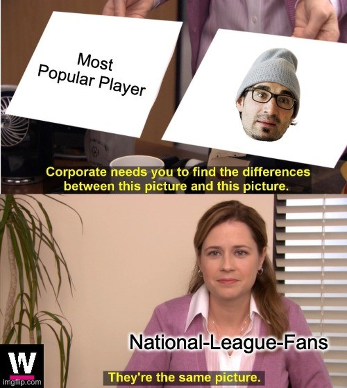 Meme: Die Wahl zum Most Popular Player im der National League.